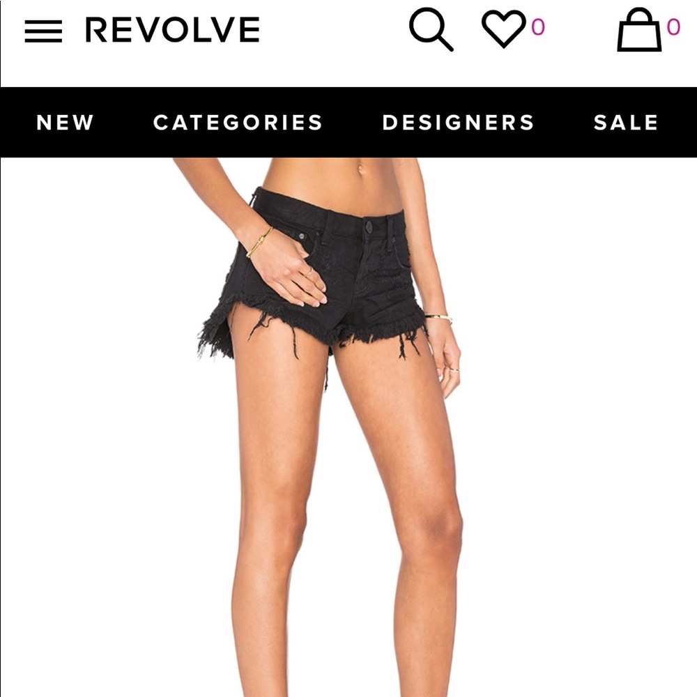 One Teaspoon Bonitas Short in Black Panther